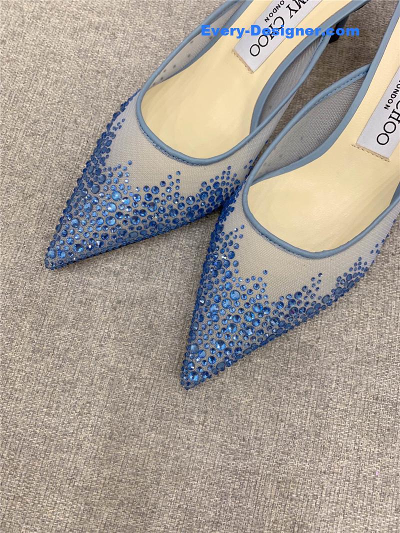 J1m*y Ch00 new rhinestone mesh fairy shoes wedding shoes