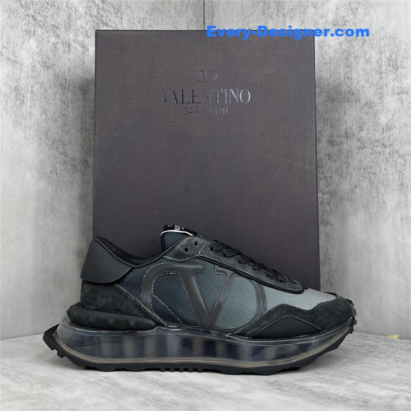 Va1e*ntin0 high satin canvas loafers
