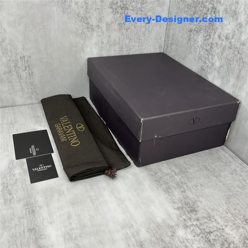 Va1e*ntin0 high satin canvas loafers