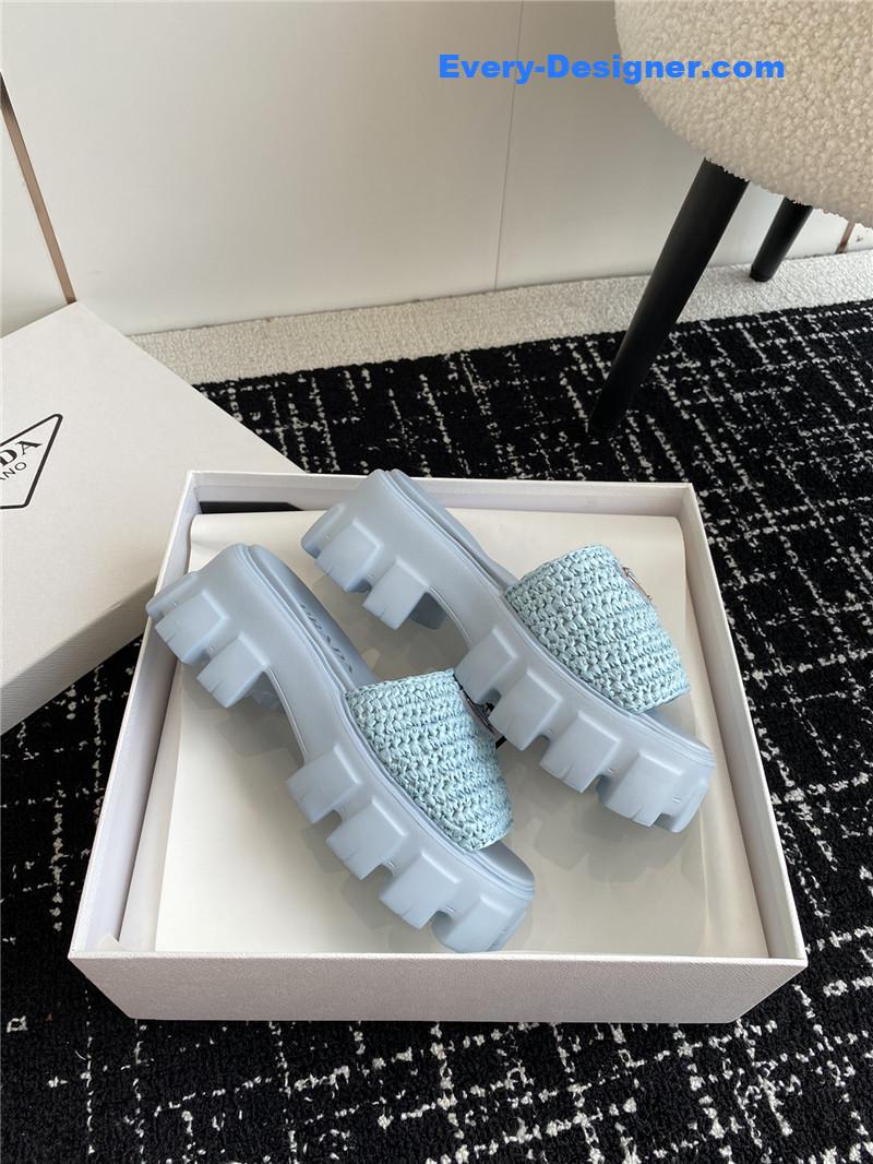 Pra*a gear platform woven slippers