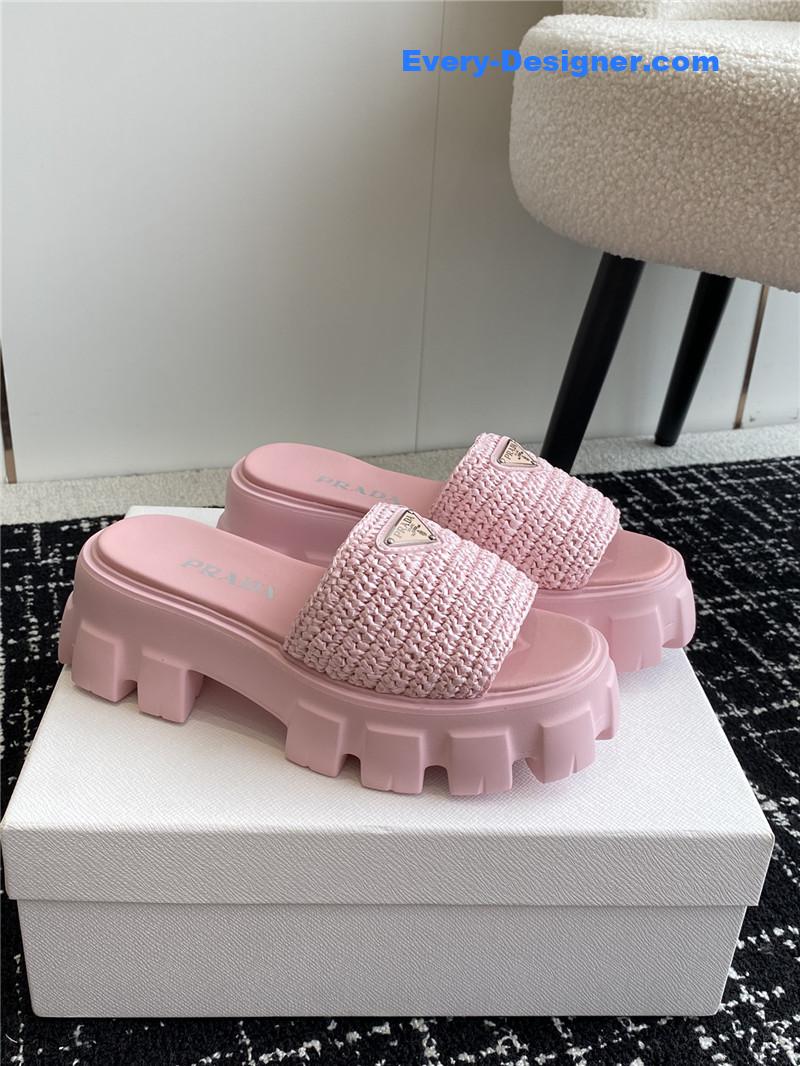 Pra*a gear platform woven slippers