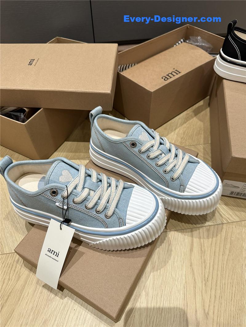 Amina Muaddi Denim Loafers