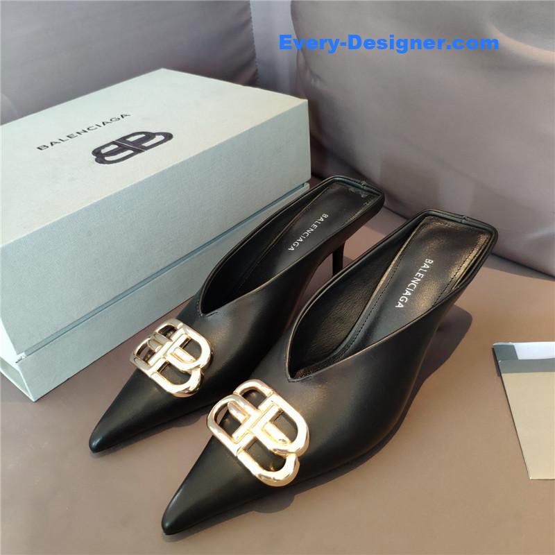 Ba1en*iaga new double b buckle muller slippers