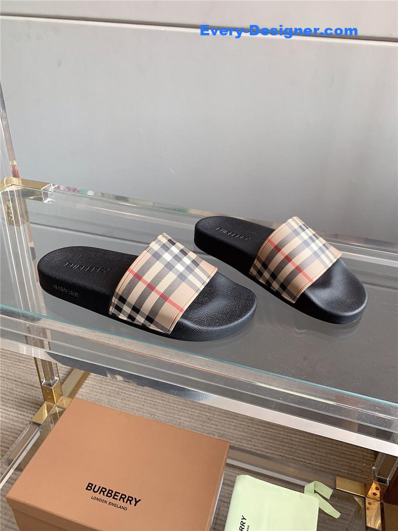 Bv*b*rry classic plaid slides