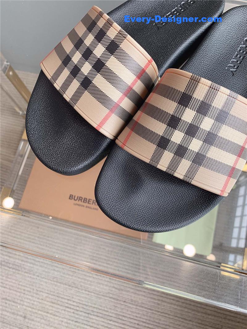 Bv*b*rry classic plaid slides
