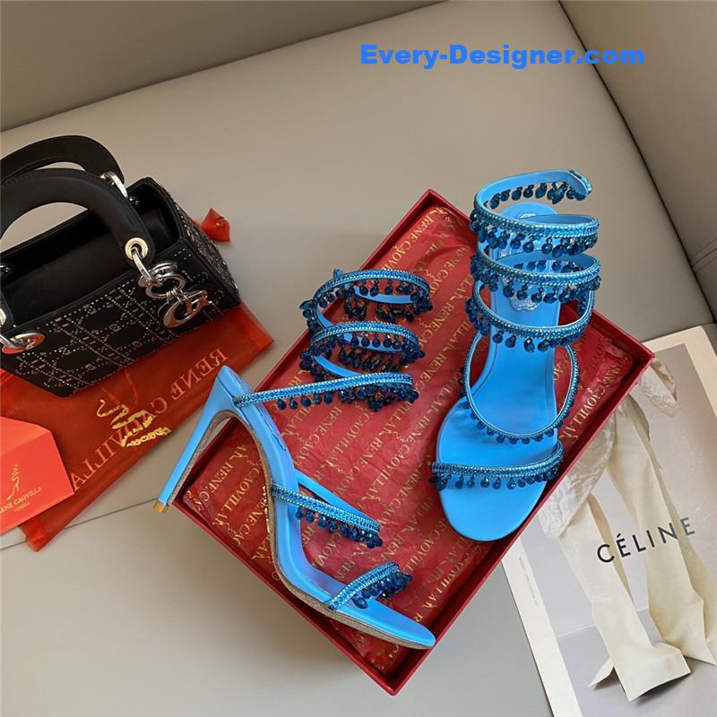 Rene Caovilla Classic Snake Wrap Sandals