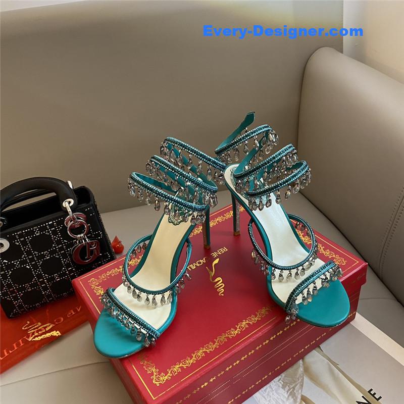 Rene Caovilla Classic Snake Wrap Sandals