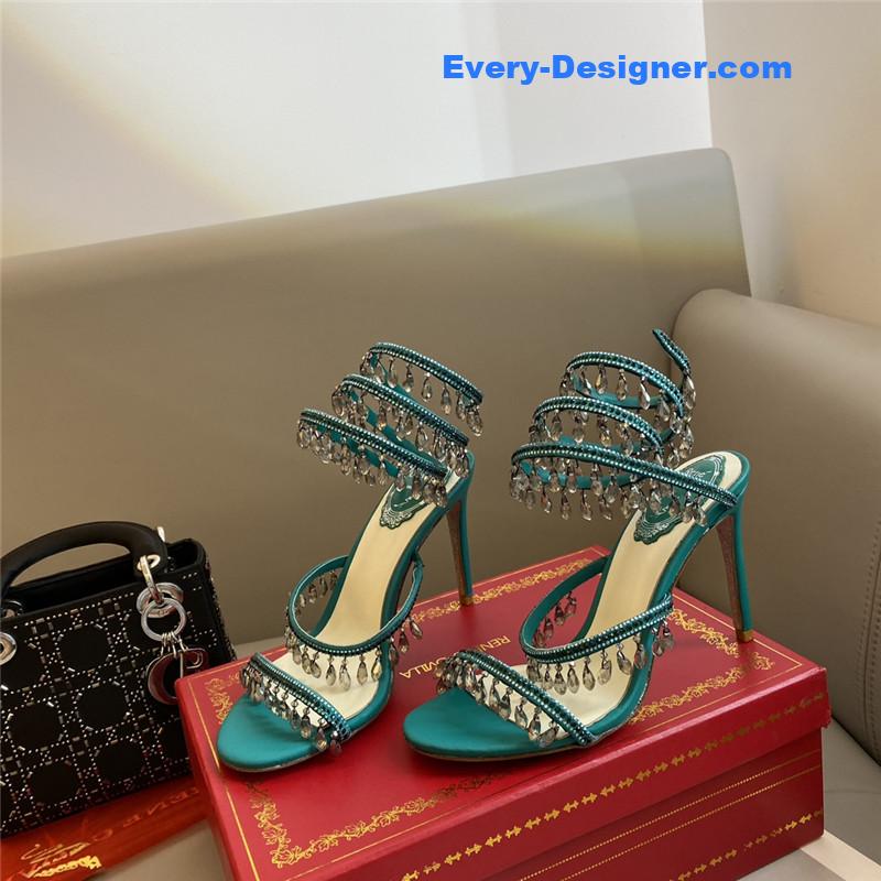 Rene Caovilla Classic Snake Wrap Sandals
