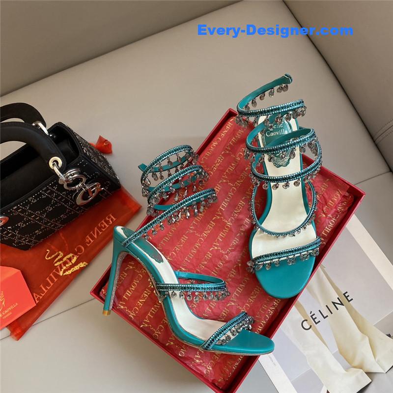 Rene Caovilla Classic Snake Wrap Sandals