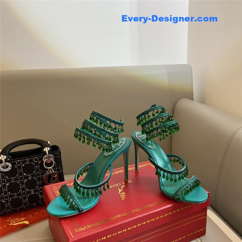 Rene Caovilla Classic Snake Wrap Sandals