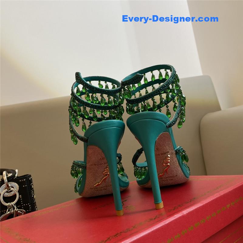 Rene Caovilla Classic Snake Wrap Sandals