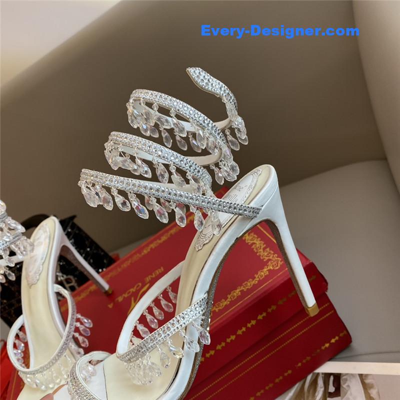 Rene Caovilla Classic Snake Wrap Sandals
