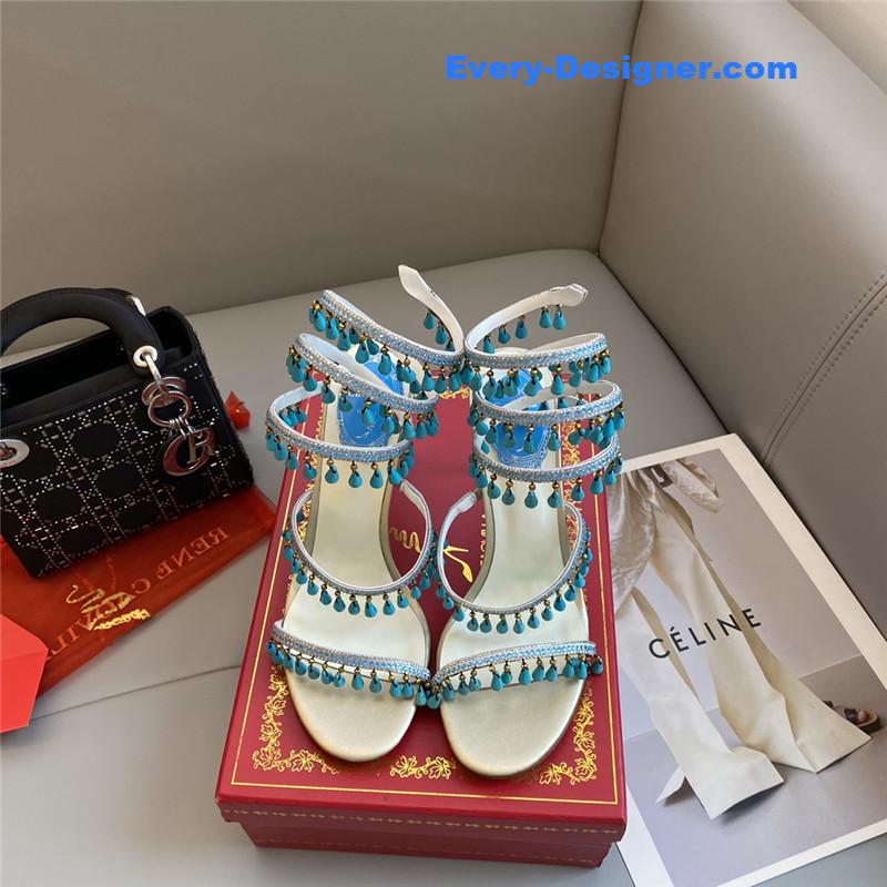 Rene Caovilla Classic Snake Wrap Sandals