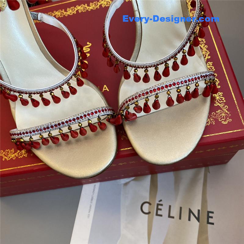 Rene Caovilla Classic Snake Wrap Sandals
