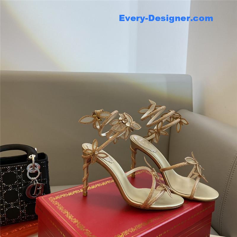 Rene Caovilla latest butterfly strap high-heeled sandals