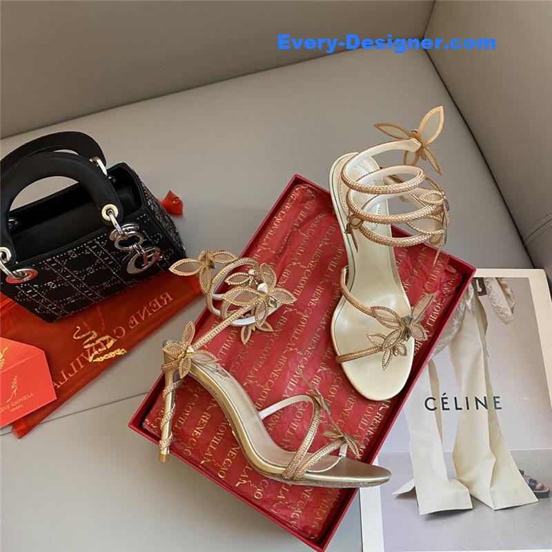Rene Caovilla latest butterfly strap high-heeled sandals