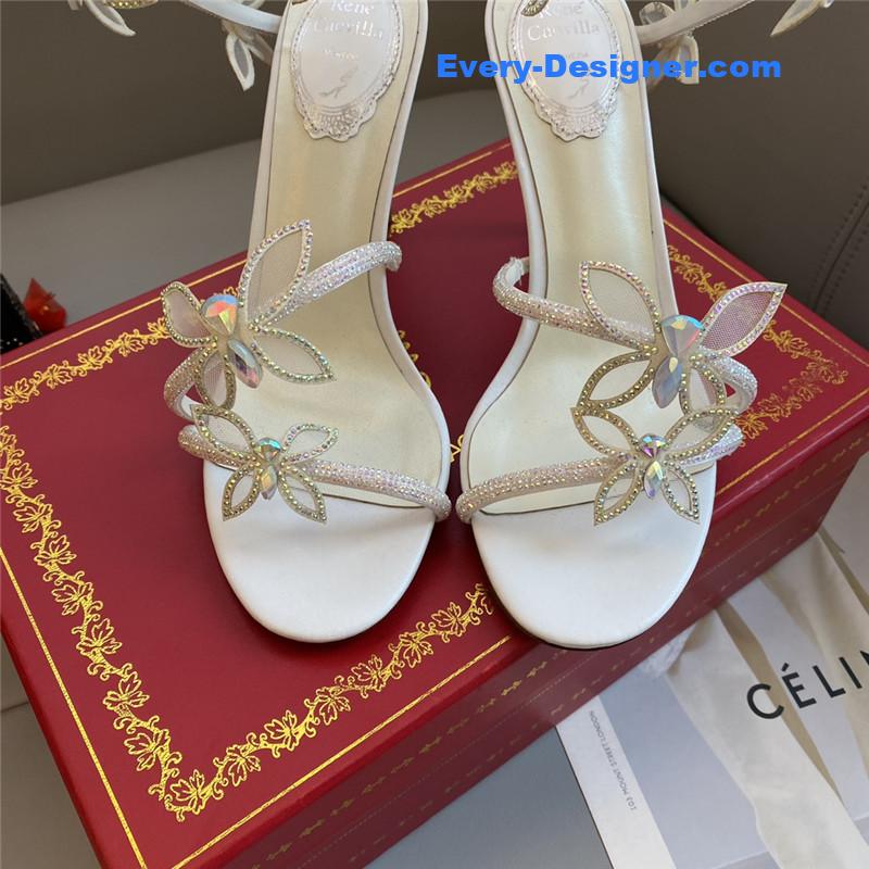 Rene Caovilla latest butterfly strap high-heeled sandals
