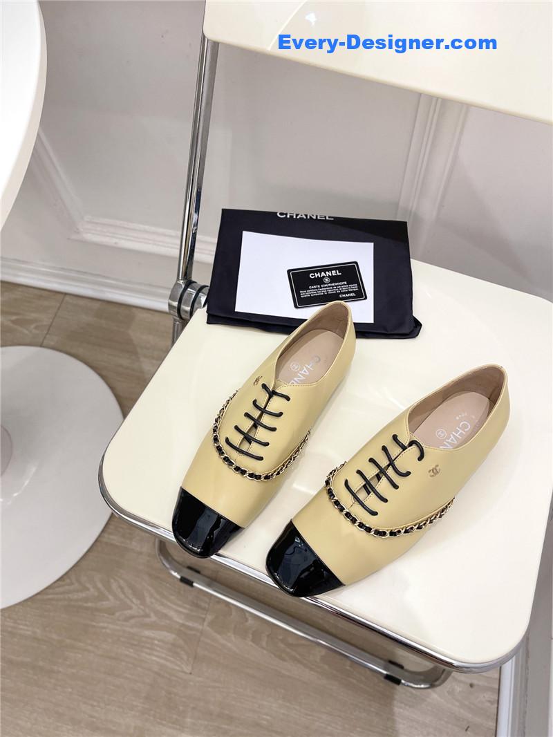CC catwalk chain lace-up shoes