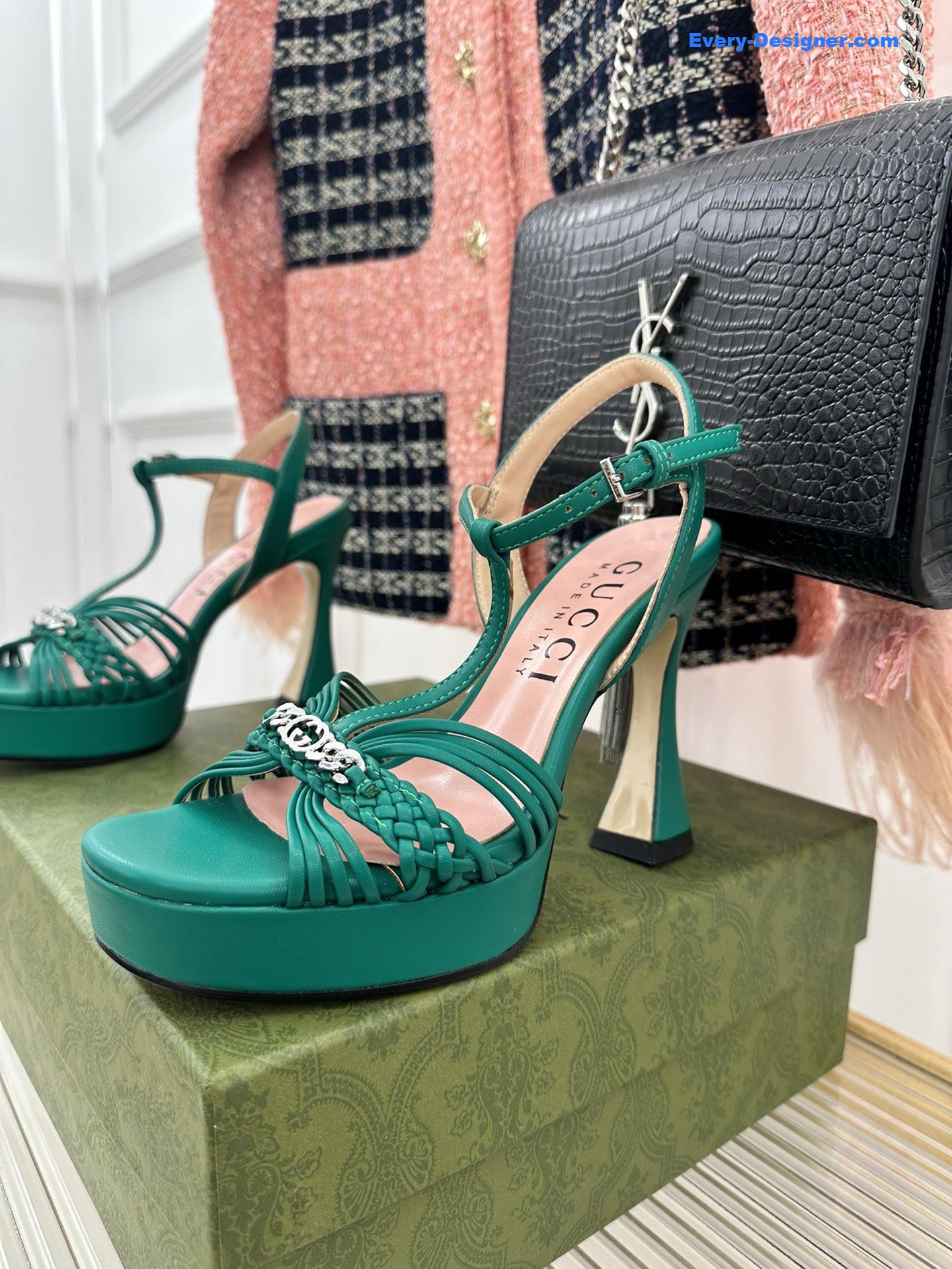 Gvc*1 platform woven strap high heels