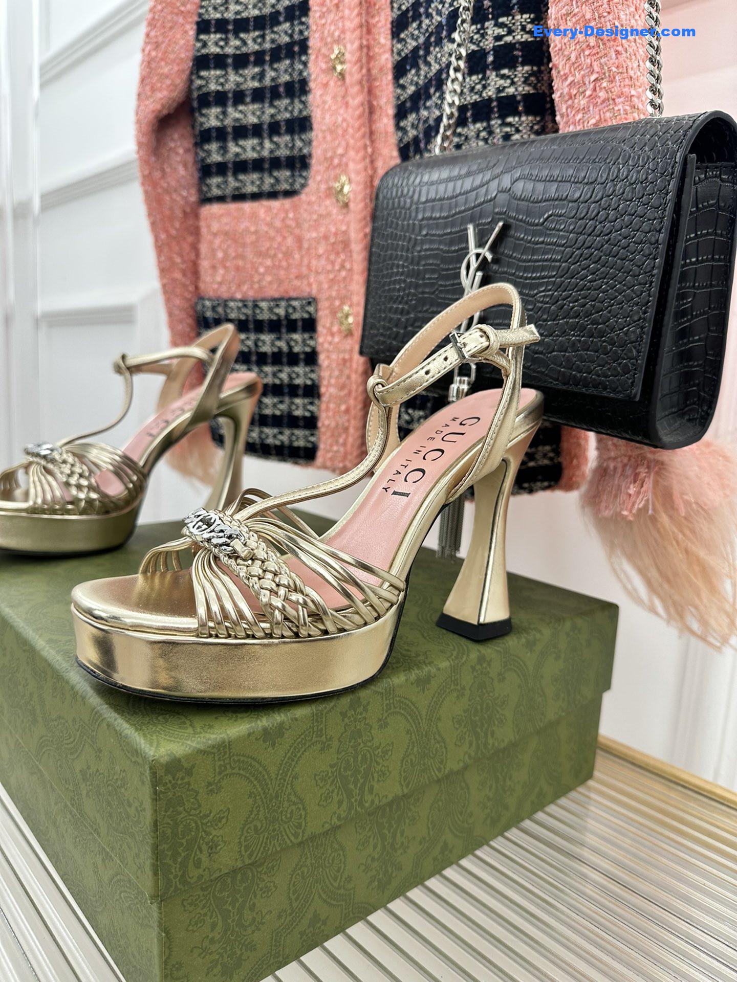 Gvc*1 platform woven strap high heels