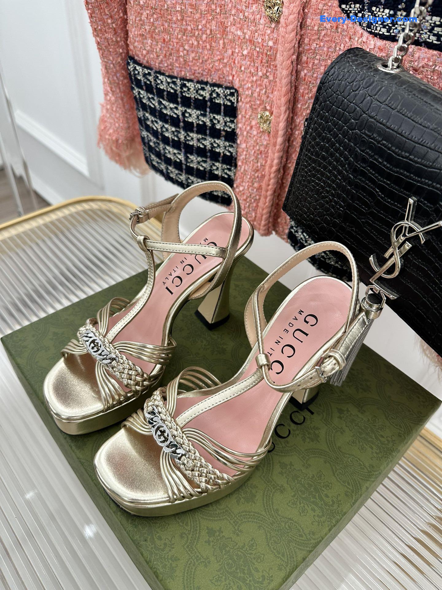 Gvc*1 platform woven strap high heels