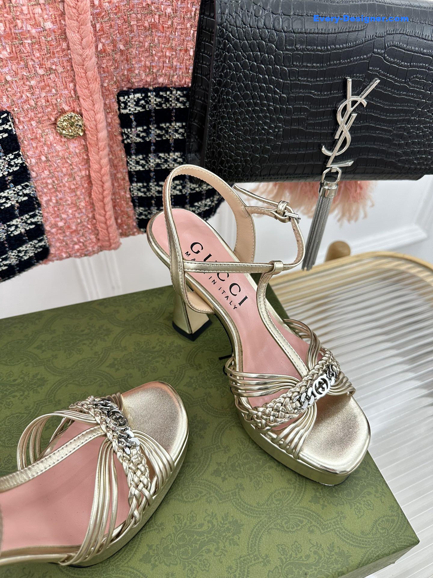 Gvc*1 platform woven strap high heels