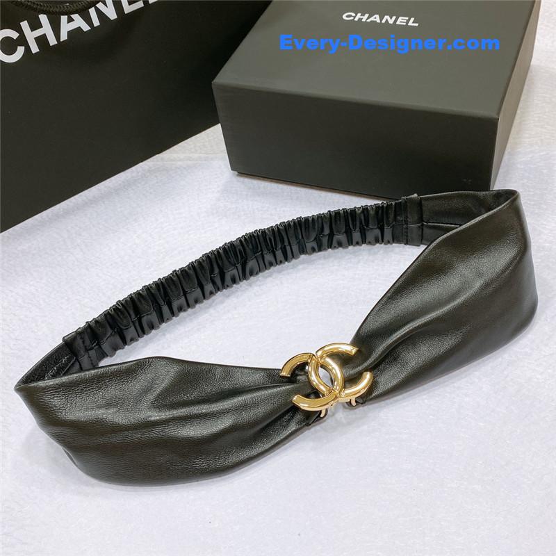 Ch**el smooth Ch**el brass buckle sheepskin elastic belt