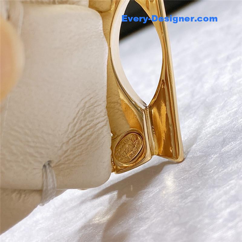 Ch**el smooth Ch**el brass buckle sheepskin elastic belt