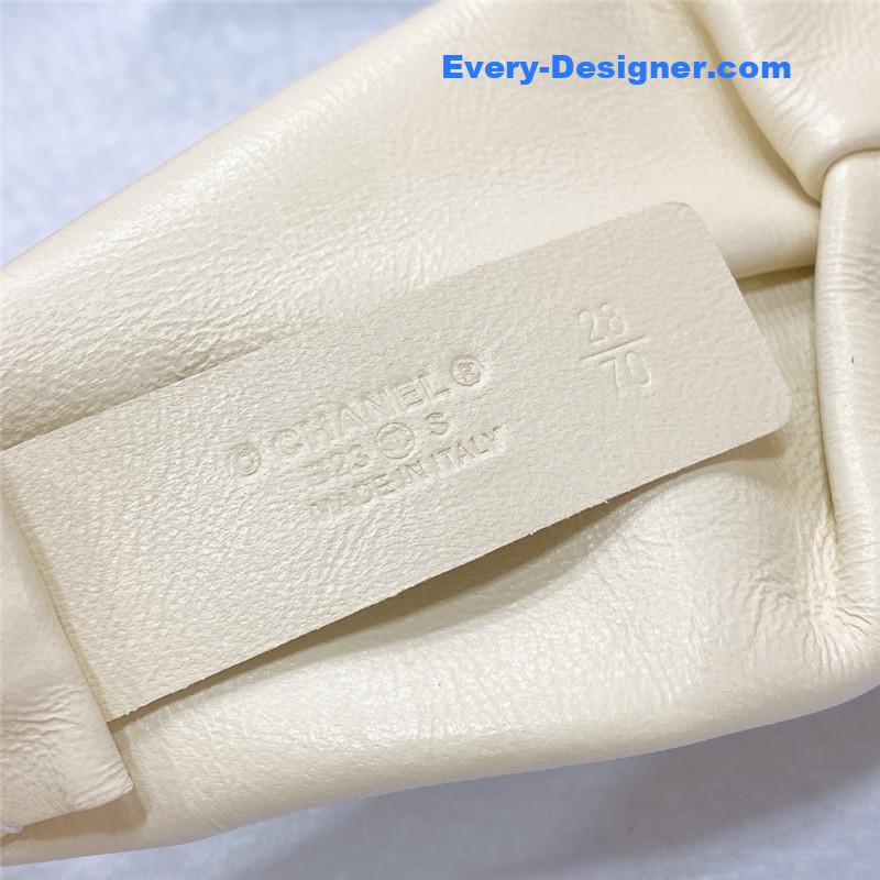 Ch**el smooth Ch**el brass buckle sheepskin elastic belt