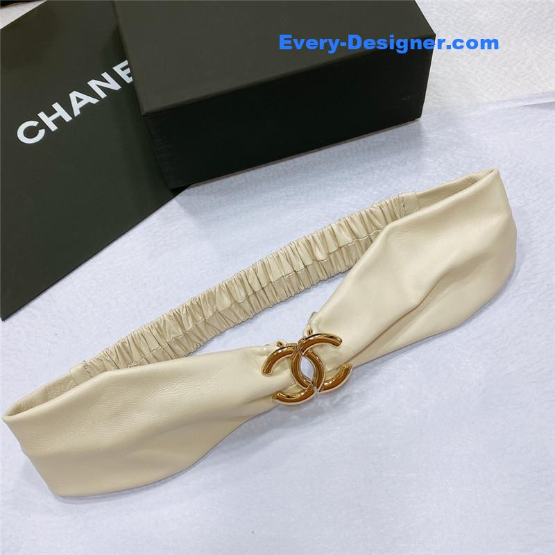 Ch**el smooth Ch**el brass buckle sheepskin elastic belt