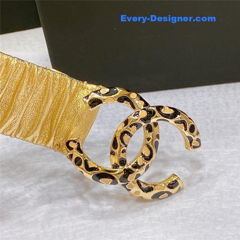 Ch**el smooth Ch**el brass buckle sheepskin elastic belt