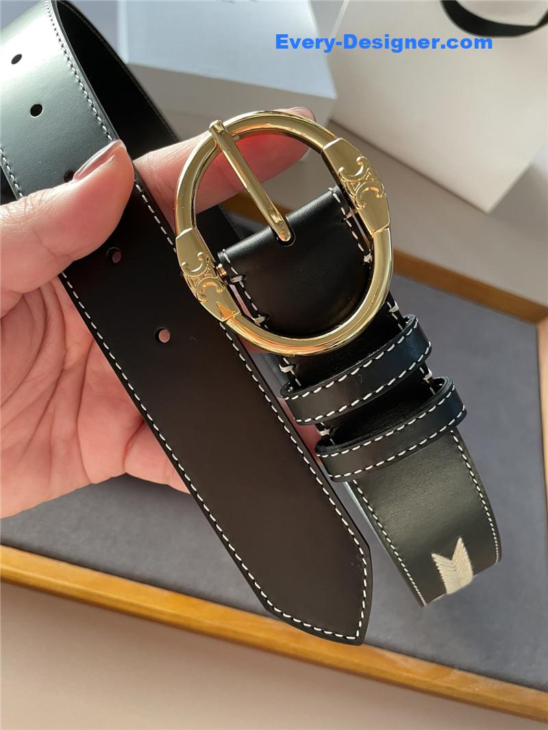 Ce1i*e embroidered belt in vintage calfskin