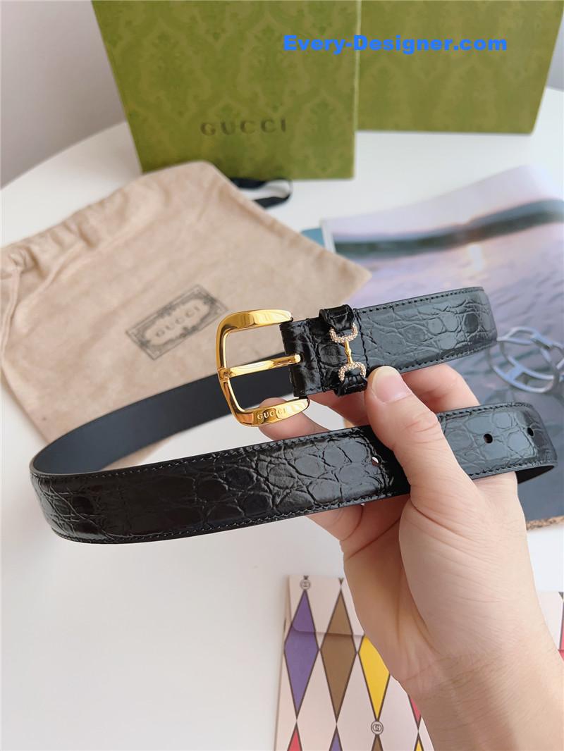 Gvc*1 print embossed leather belt