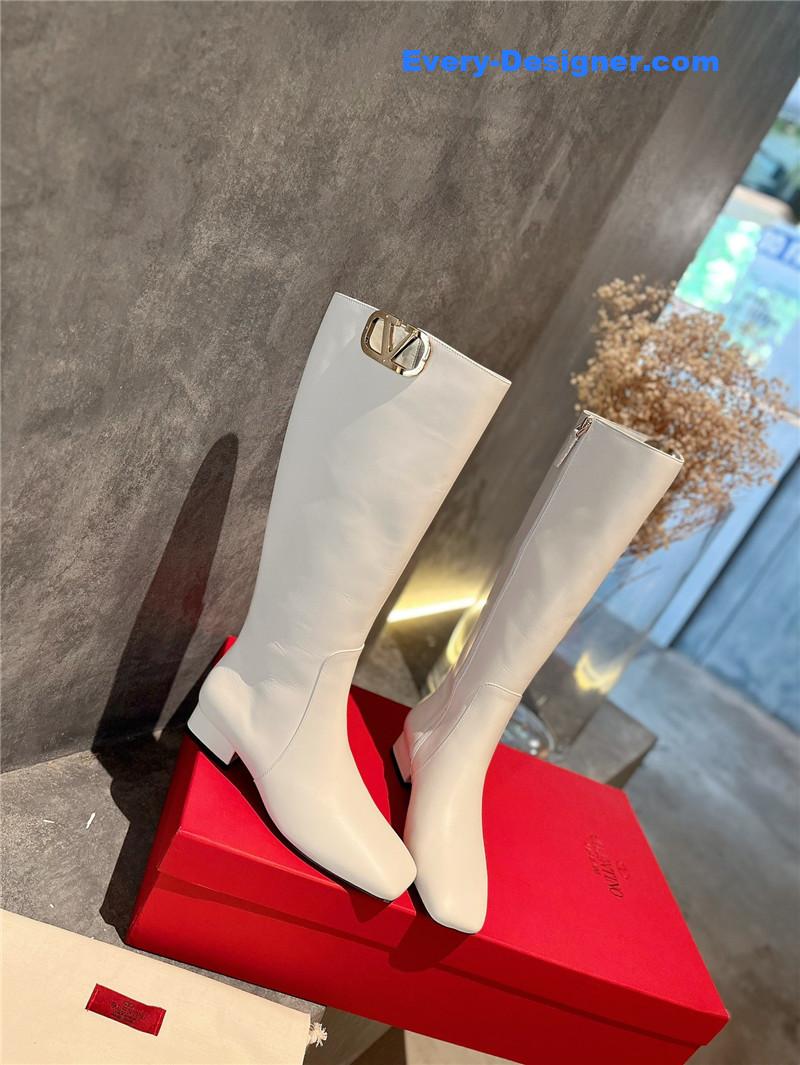 Va1e*ntin0 leather outsole mid boots