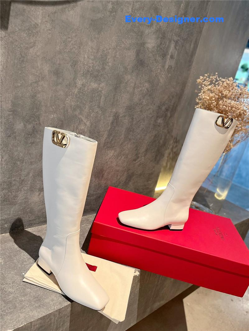 Va1e*ntin0 leather outsole mid boots