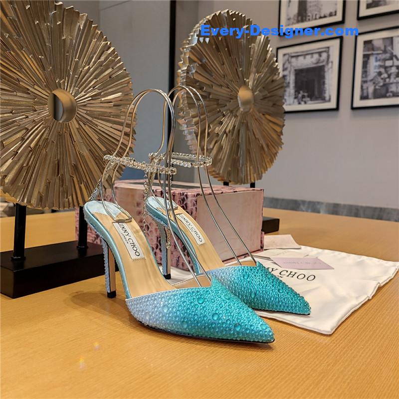 j1m*y ch00 blue color block hot D1am0nd wedding shoes