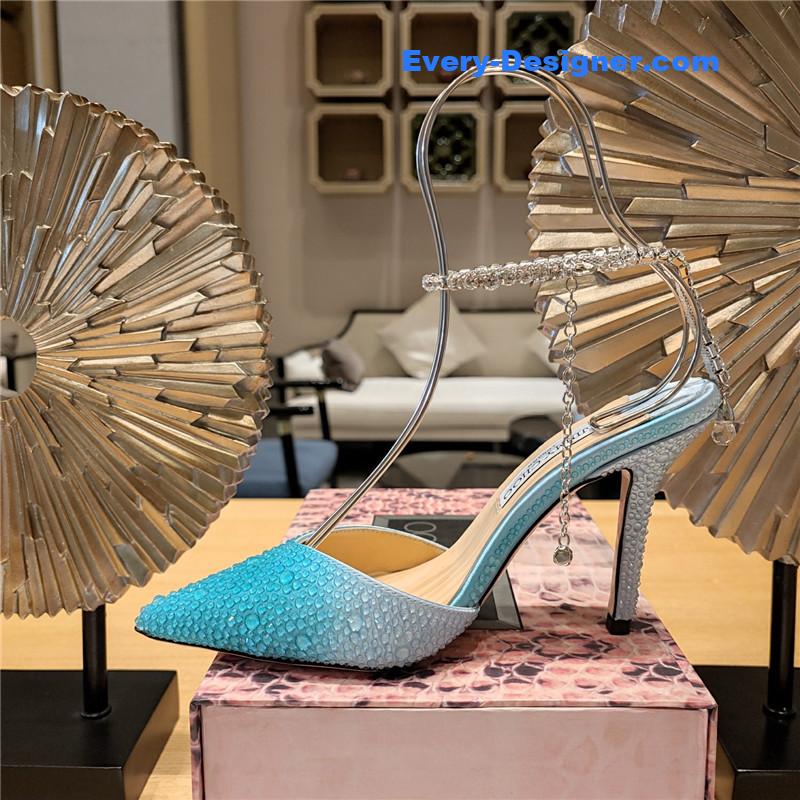 j1m*y ch00 blue color block hot D1am0nd wedding shoes