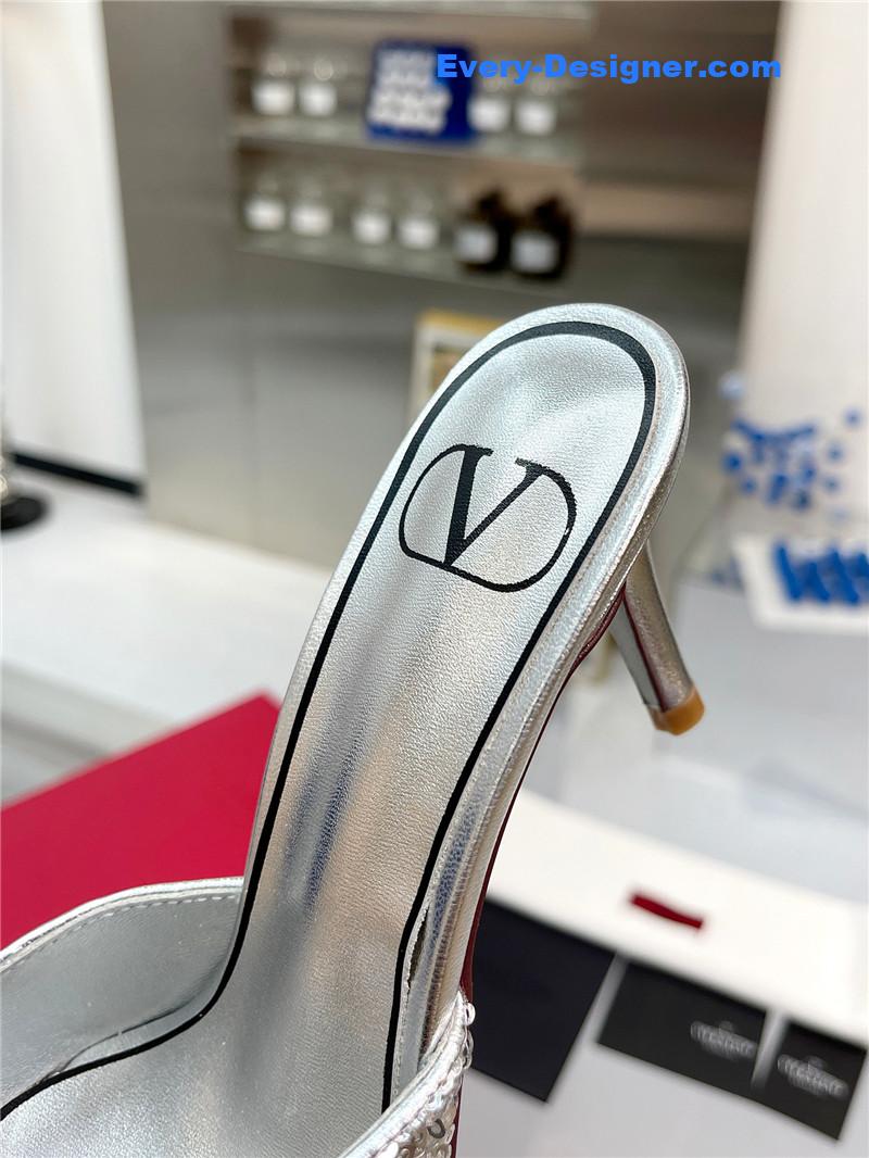 Va1e*ntin0 new sequin version v buckle classic slippers