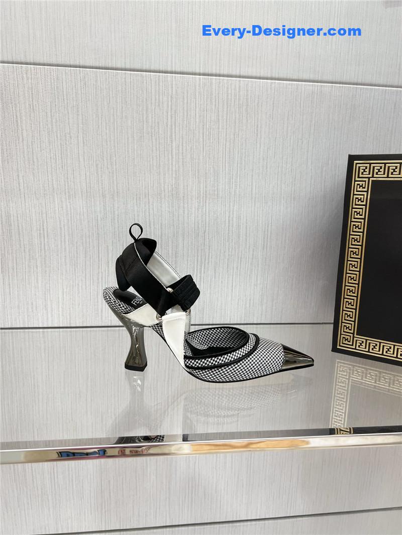 F**di classic houndstooth jacquard pumps