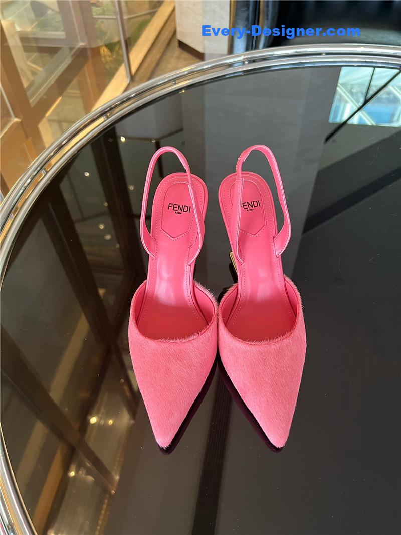 F**di horsehair slingback high heels