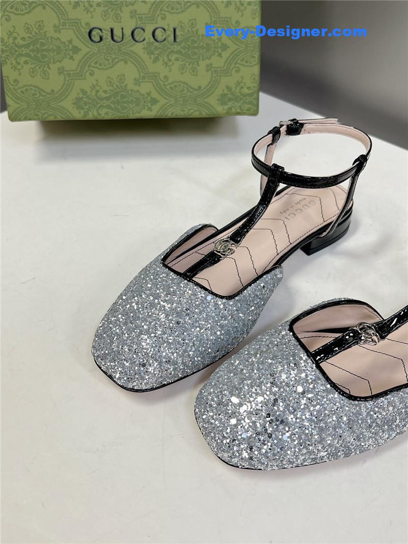 Gvc*1 double g hardware buckle embellished sandals