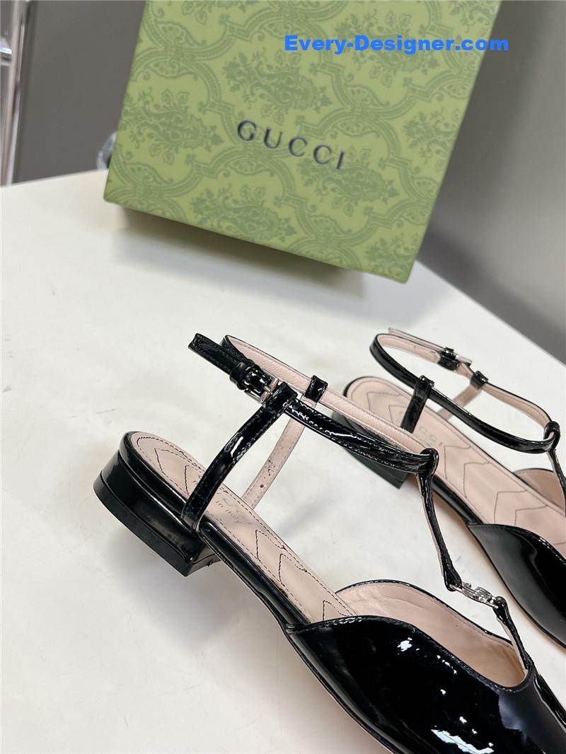 Gvc*1 double g hardware buckle embellished sandals