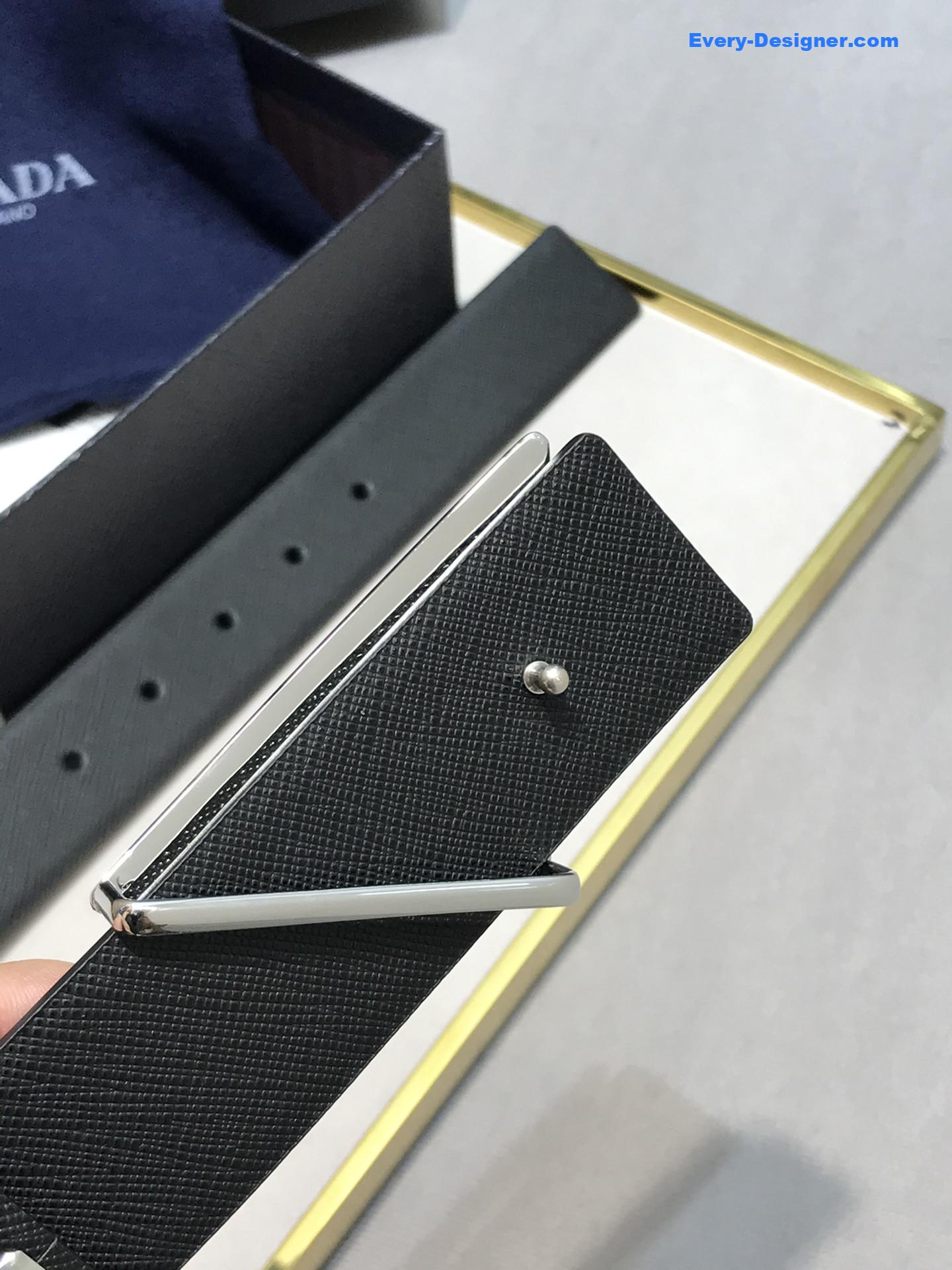 Pra*a saffiano leather belt