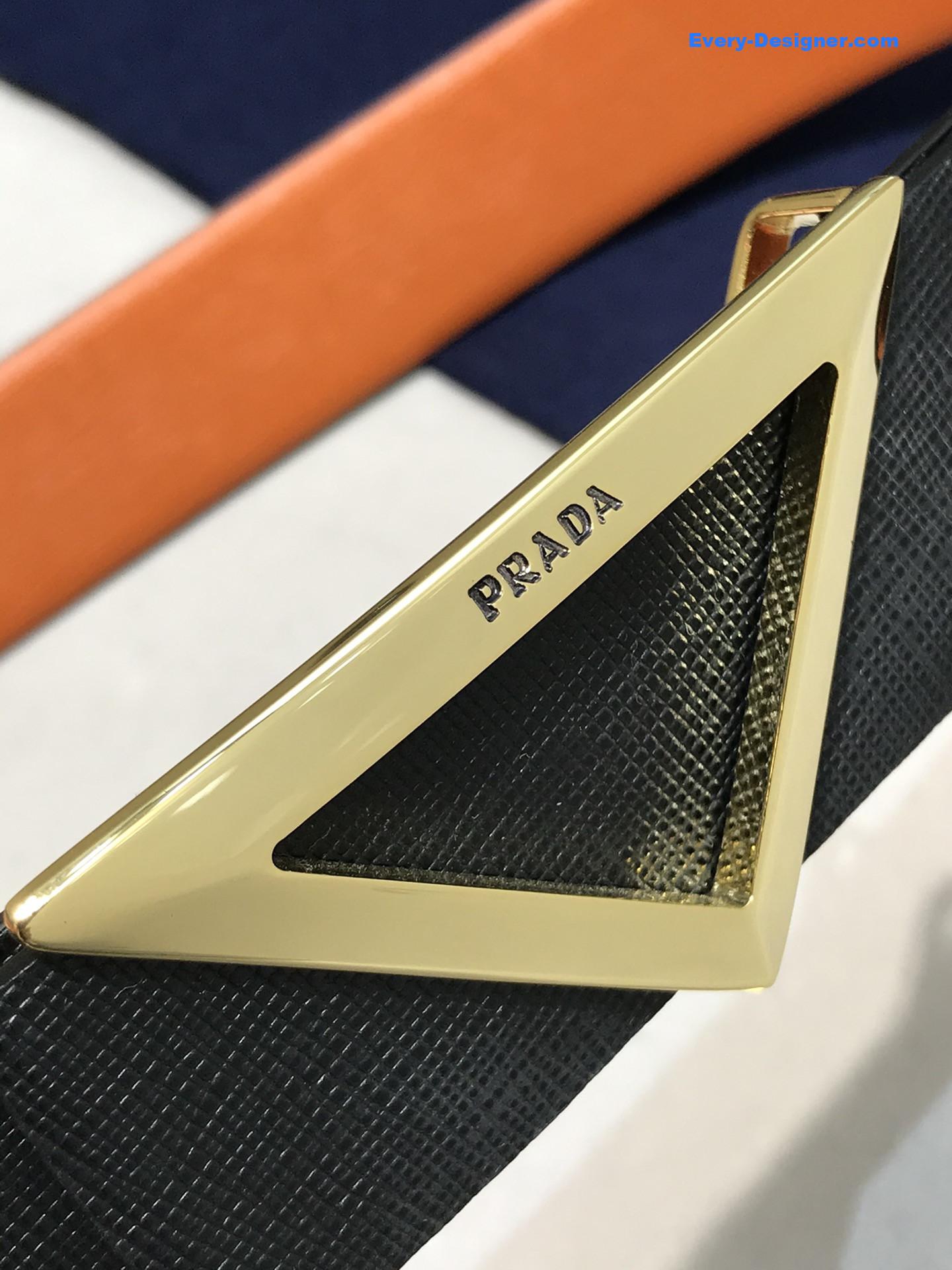 Pra*a saffiano leather belt