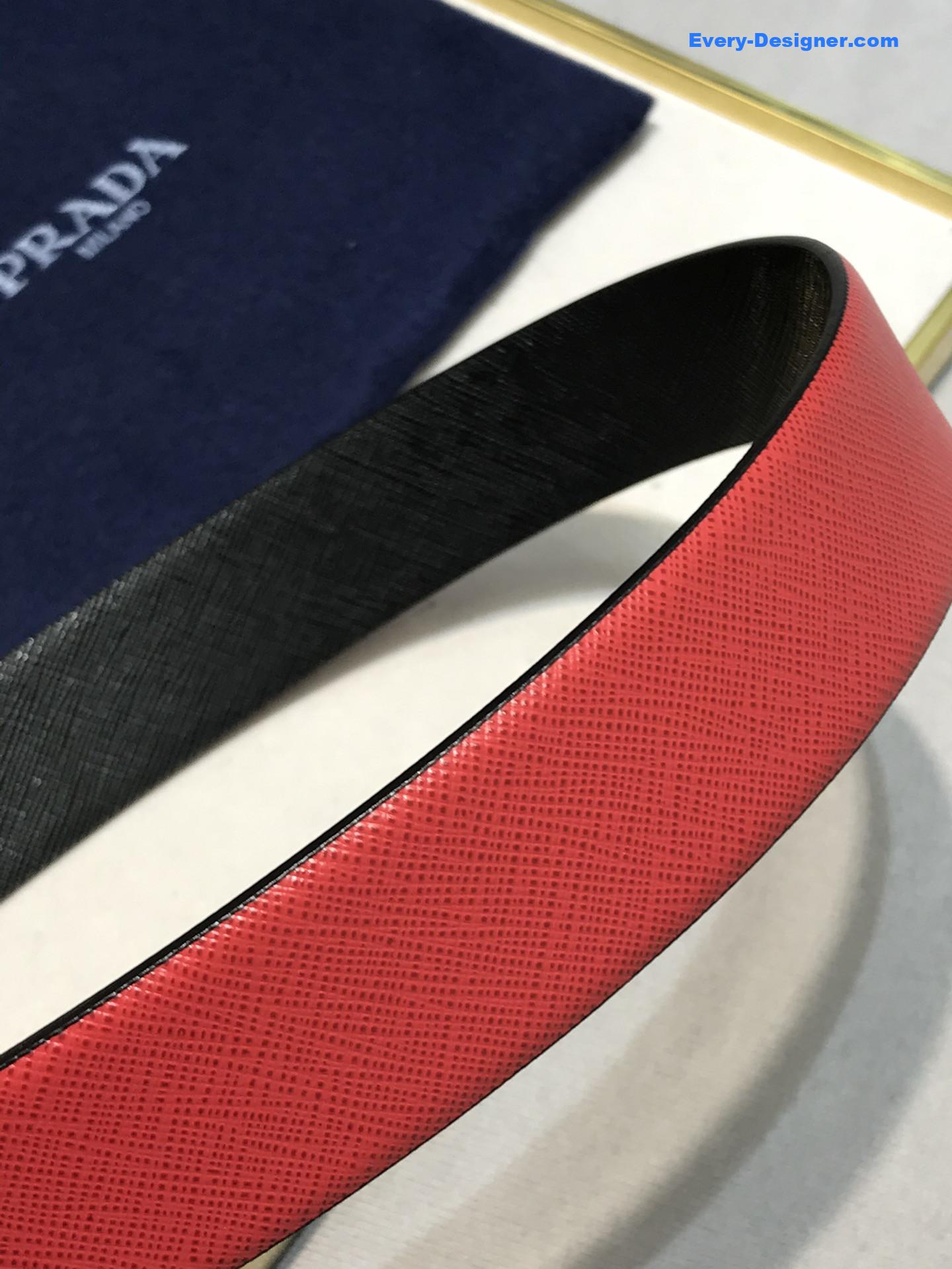 Pra*a saffiano leather belt