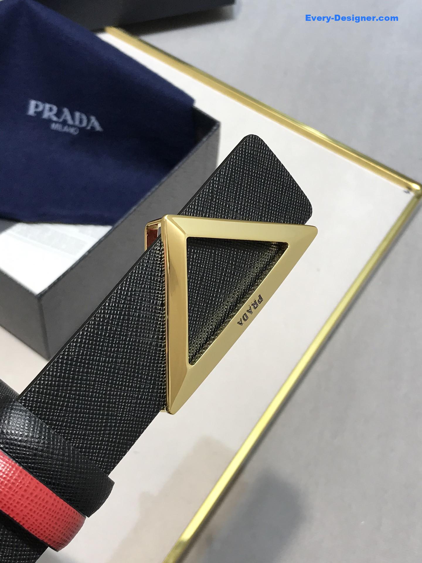 Pra*a saffiano leather belt