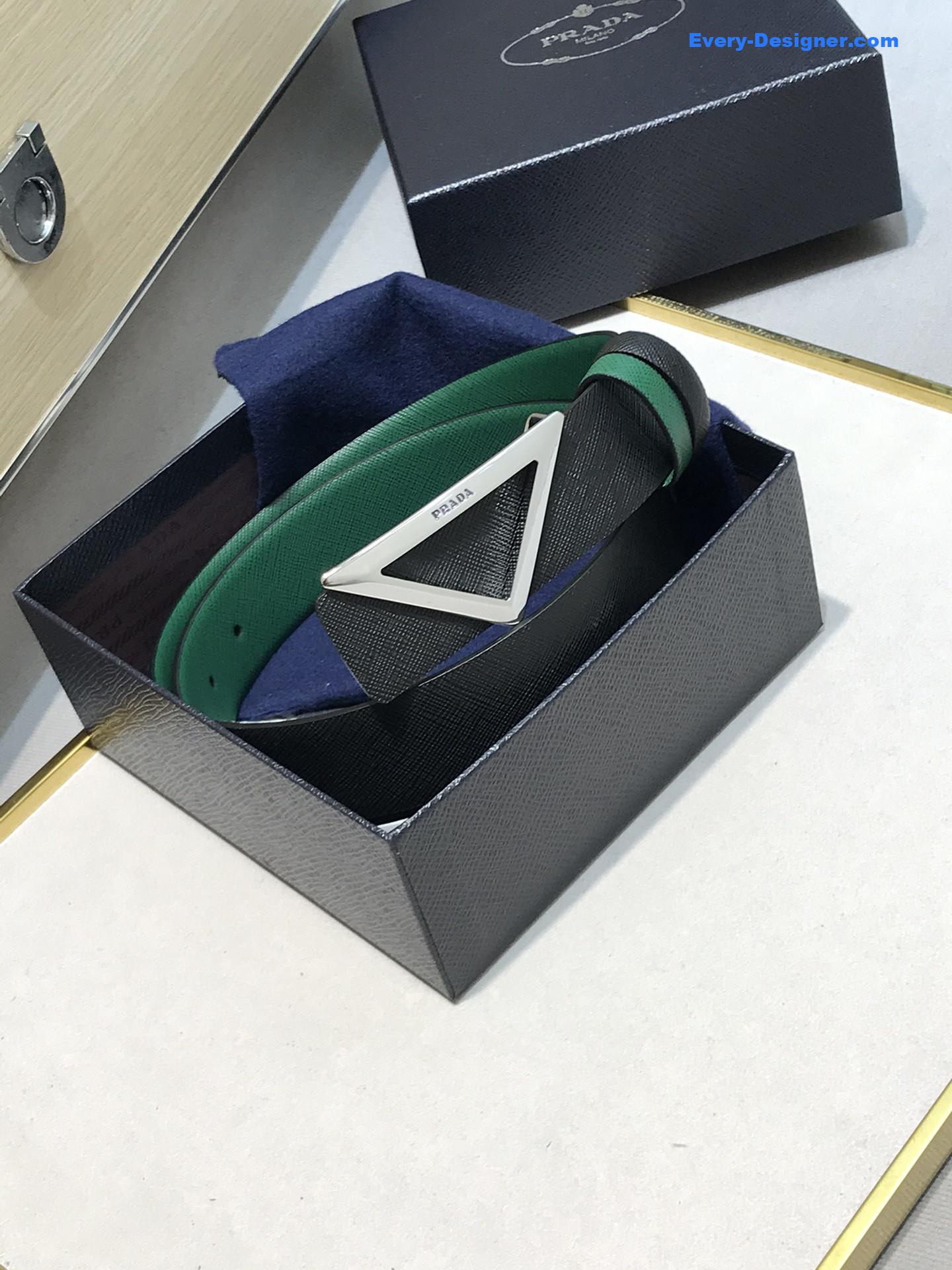 Pra*a saffiano leather belt