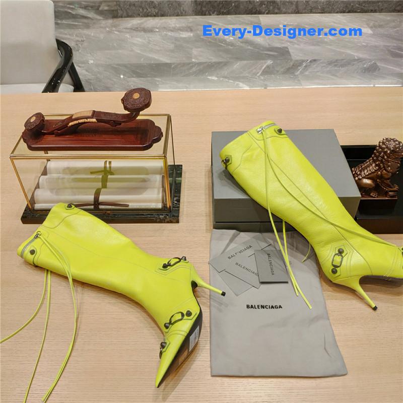 Ba1en*iaga lemon point toe side zip tall boots