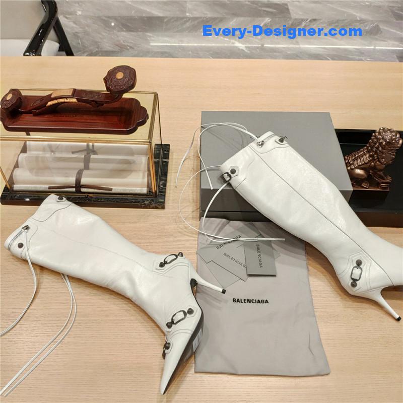 Ba1en*iaga lemon point toe side zip tall boots