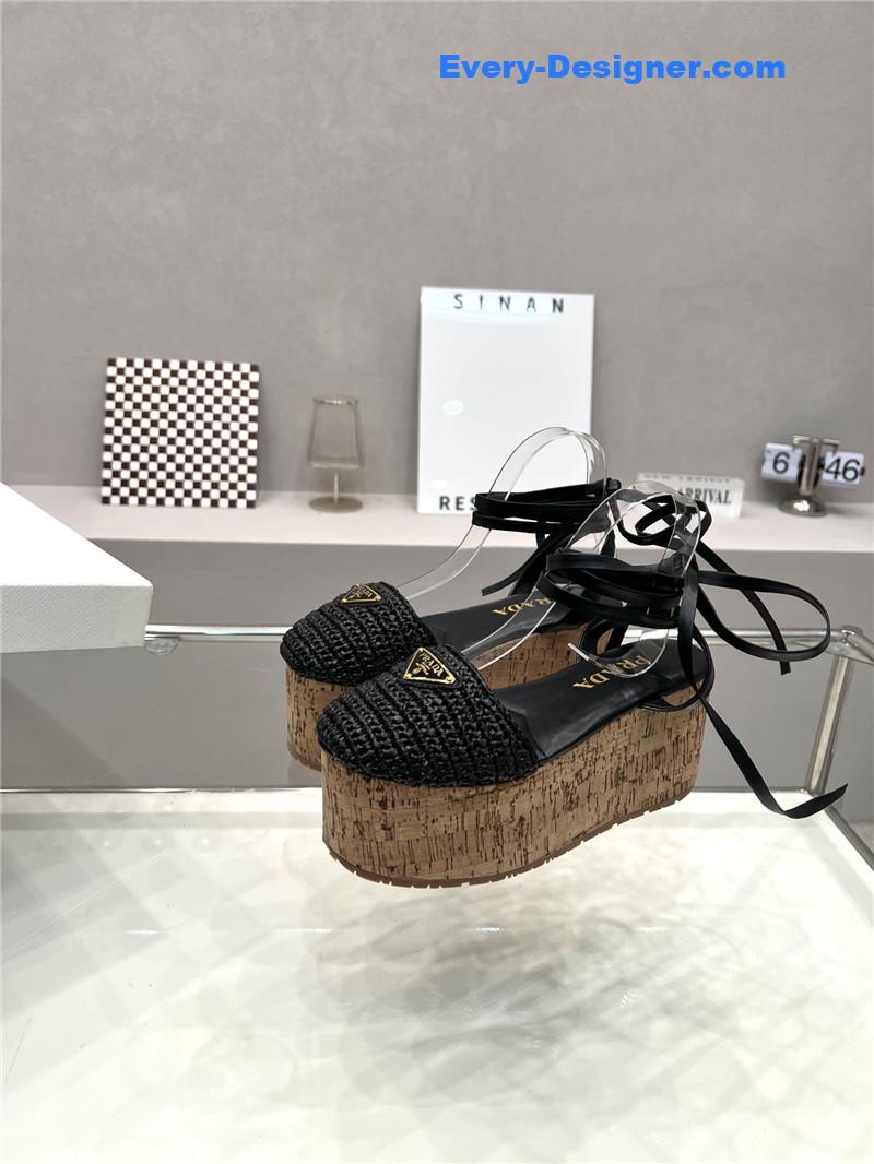 Pra*a woven platform strappy sandals